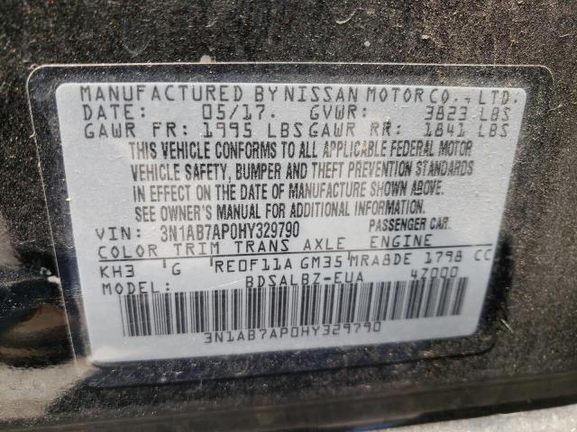 Photo 9 VIN: 3N1AB7AP0HY329790 - NISSAN SENTRA S 