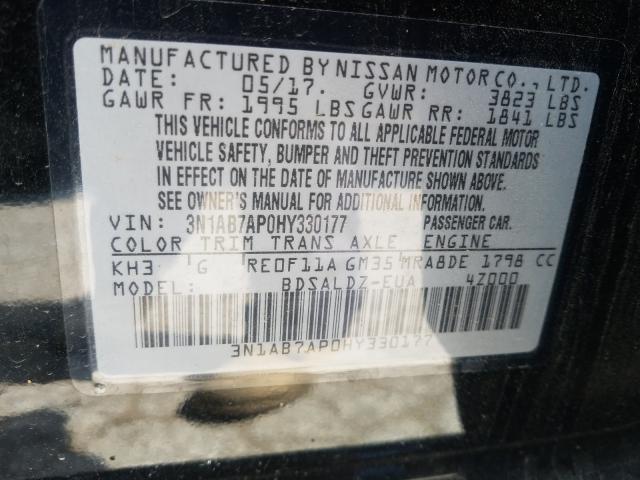 Photo 9 VIN: 3N1AB7AP0HY330177 - NISSAN SENTRA S 