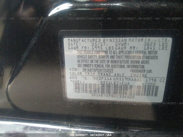 Photo 8 VIN: 3N1AB7AP0HY334522 - NISSAN SENTRA 