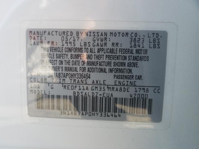 Photo 9 VIN: 3N1AB7AP0HY336464 - NISSAN SENTRA S 