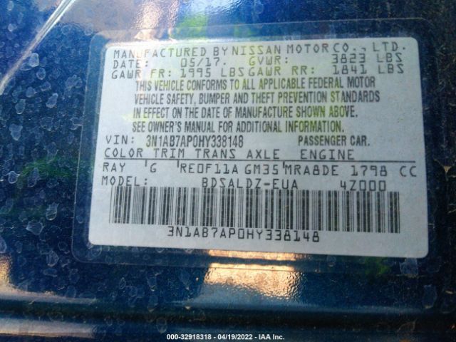 Photo 8 VIN: 3N1AB7AP0HY338148 - NISSAN SENTRA 