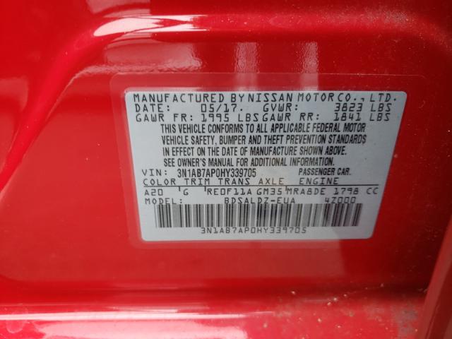 Photo 9 VIN: 3N1AB7AP0HY339705 - NISSAN SENTRA S 