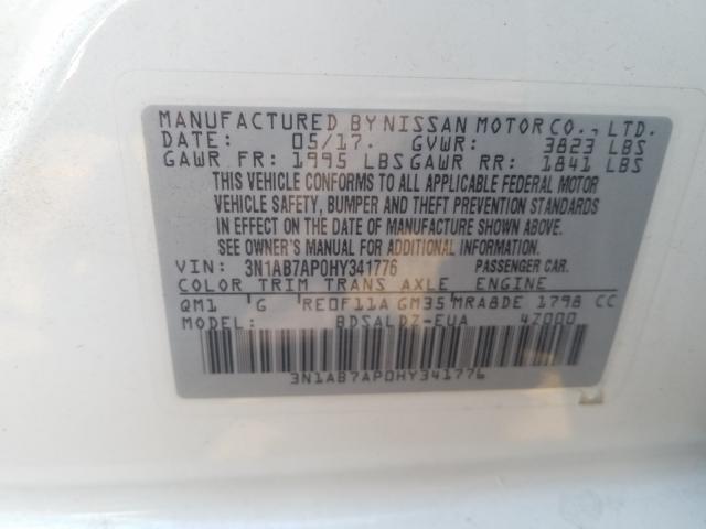 Photo 9 VIN: 3N1AB7AP0HY341776 - NISSAN SENTRA S 