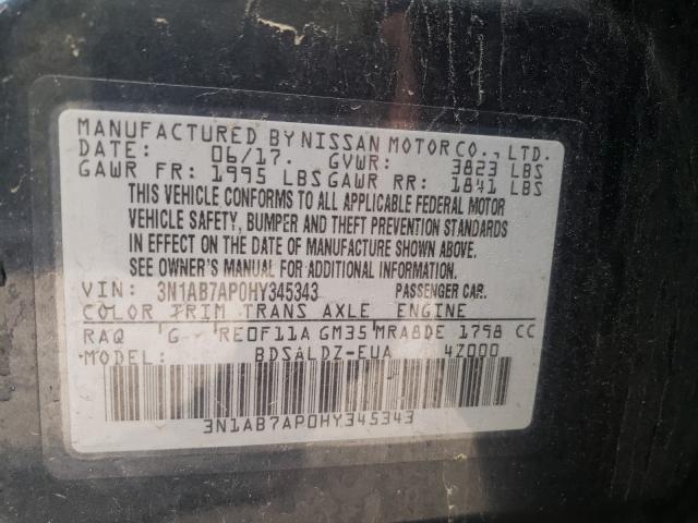 Photo 9 VIN: 3N1AB7AP0HY345343 - NISSAN SENTRA S 