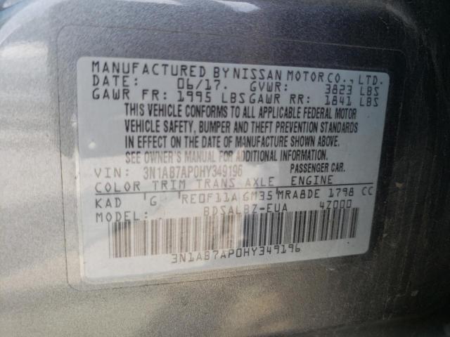 Photo 11 VIN: 3N1AB7AP0HY349196 - NISSAN SENTRA S 