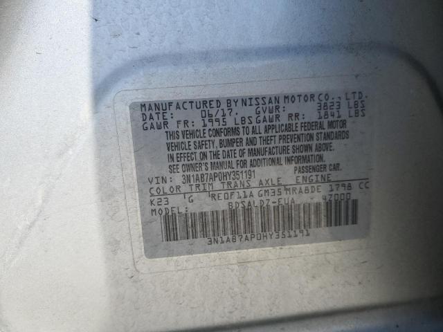 Photo 12 VIN: 3N1AB7AP0HY351191 - NISSAN SENTRA S 