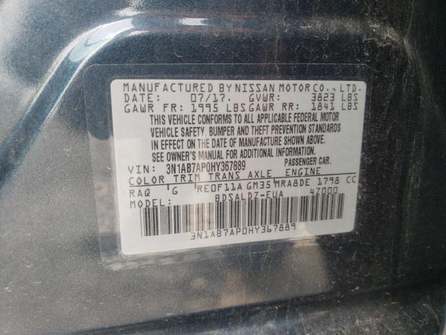 Photo 9 VIN: 3N1AB7AP0HY367889 - NISSAN SENTRA S 