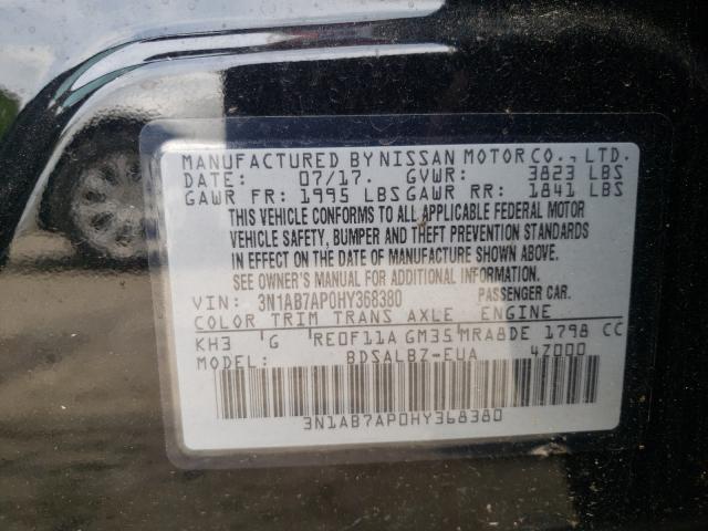 Photo 9 VIN: 3N1AB7AP0HY368380 - NISSAN SENTRA S 