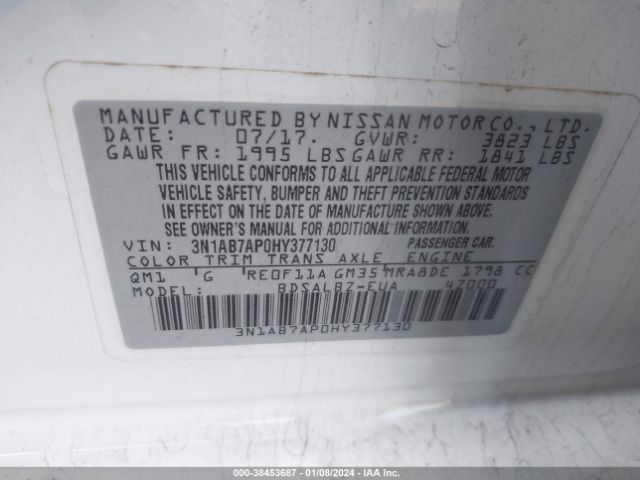 Photo 8 VIN: 3N1AB7AP0HY377130 - NISSAN SENTRA 