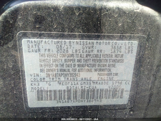 Photo 8 VIN: 3N1AB7AP0HY382943 - NISSAN SENTRA 