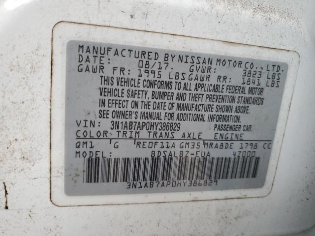 Photo 12 VIN: 3N1AB7AP0HY386829 - NISSAN SENTRA S 