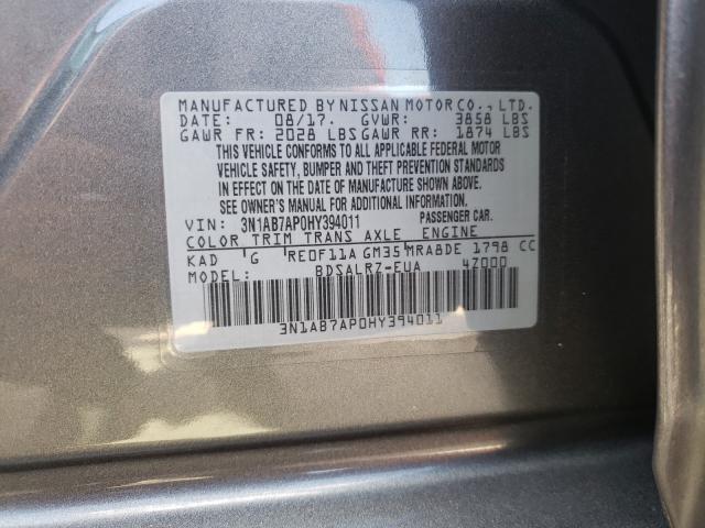 Photo 9 VIN: 3N1AB7AP0HY394011 - NISSAN SENTRA S 