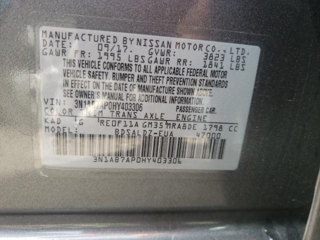 Photo 9 VIN: 3N1AB7AP0HY403306 - NISSAN SENTRA S 