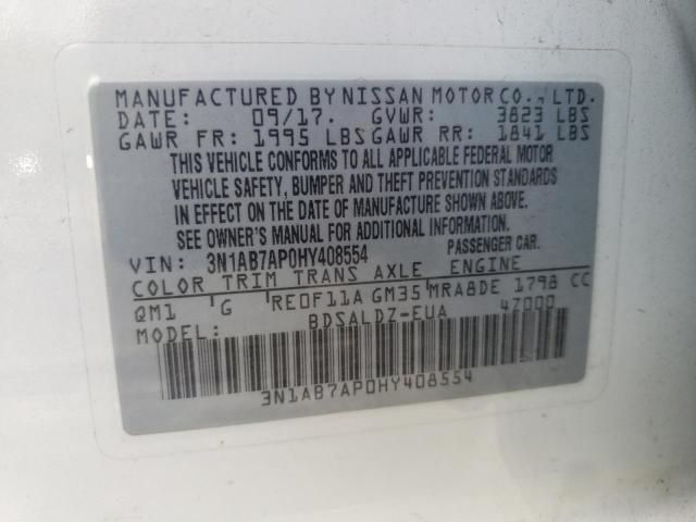 Photo 9 VIN: 3N1AB7AP0HY408554 - NISSAN SENTRA S 