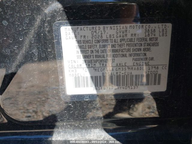 Photo 8 VIN: 3N1AB7AP0HY409137 - NISSAN SENTRA 