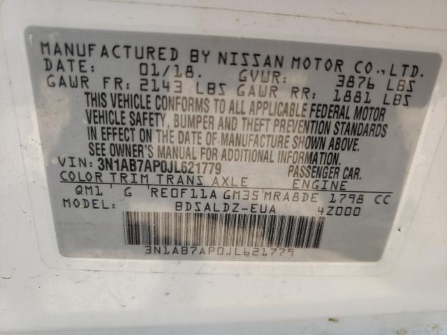 Photo 9 VIN: 3N1AB7AP0JL621779 - NISSAN SENTRA S 