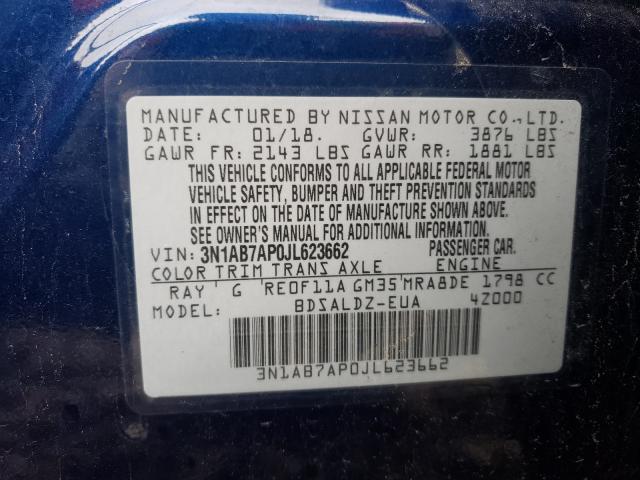 Photo 9 VIN: 3N1AB7AP0JL623662 - NISSAN SENTRA S 