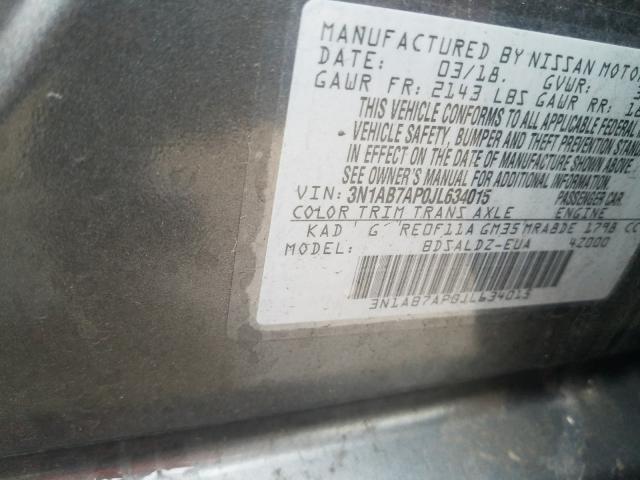 Photo 9 VIN: 3N1AB7AP0JL634015 - NISSAN SENTRA S 