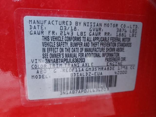 Photo 9 VIN: 3N1AB7AP0JL636203 - NISSAN SENTRA S 