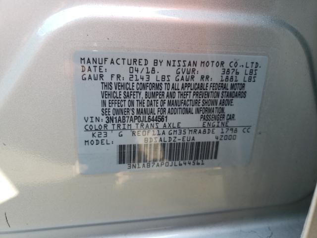 Photo 9 VIN: 3N1AB7AP0JL644561 - NISSAN SENTRA S 