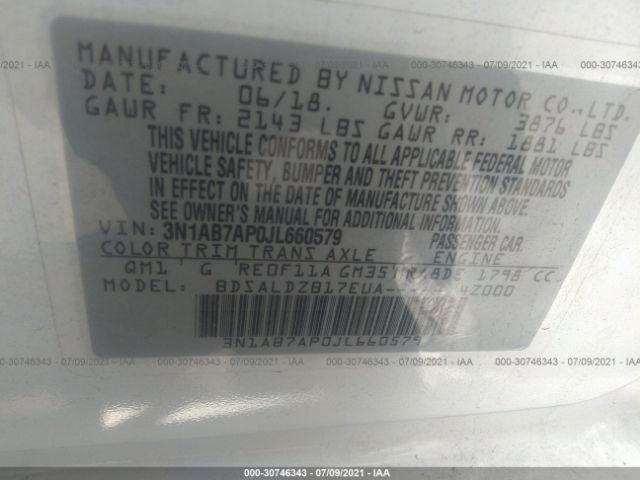 Photo 8 VIN: 3N1AB7AP0JL660579 - NISSAN SENTRA 