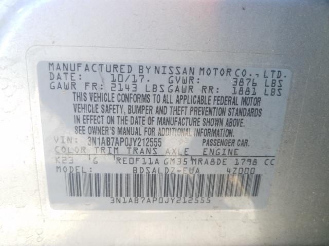 Photo 9 VIN: 3N1AB7AP0JY212555 - NISSAN SENTRA S 