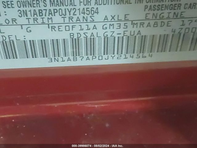 Photo 8 VIN: 3N1AB7AP0JY214564 - NISSAN SENTRA 