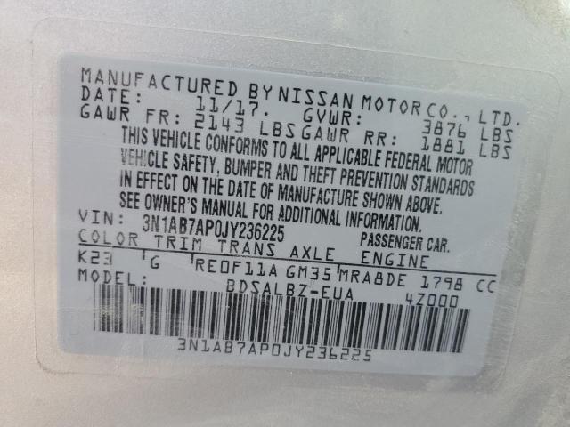 Photo 9 VIN: 3N1AB7AP0JY236225 - NISSAN SENTRA S 