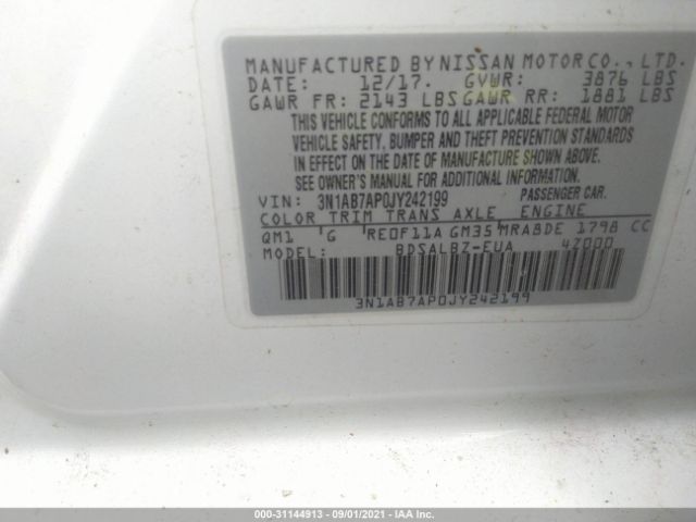 Photo 8 VIN: 3N1AB7AP0JY242199 - NISSAN SENTRA 