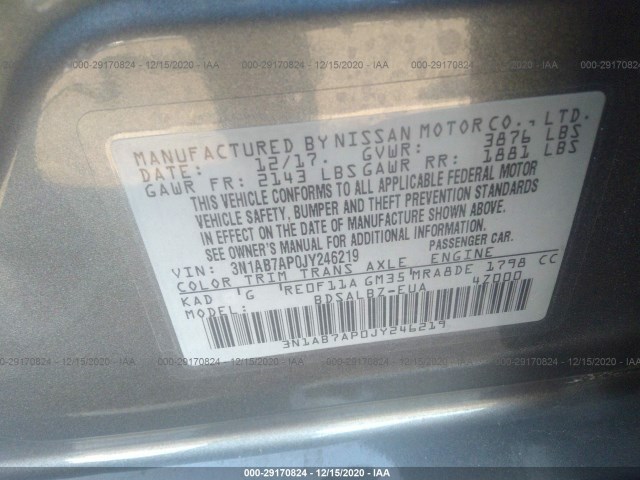 Photo 8 VIN: 3N1AB7AP0JY246219 - NISSAN SENTRA 