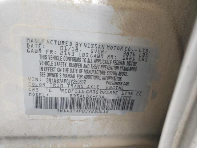 Photo 9 VIN: 3N1AB7AP0JY250612 - NISSAN SENTRA S 