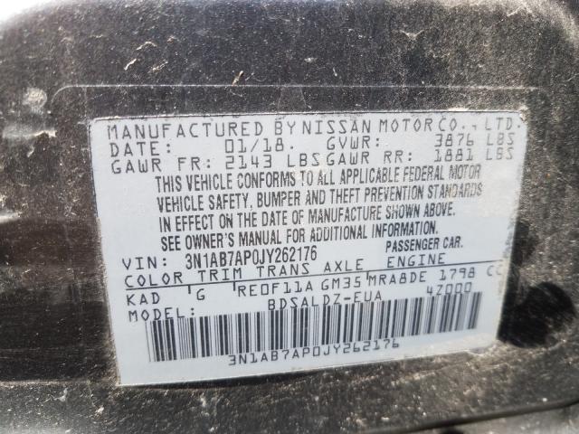 Photo 9 VIN: 3N1AB7AP0JY262176 - NISSAN SENTRA S 