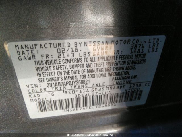 Photo 8 VIN: 3N1AB7AP0JY268821 - NISSAN SENTRA 