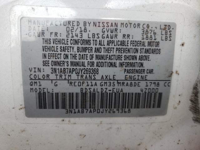 Photo 9 VIN: 3N1AB7AP0JY269368 - NISSAN SENTRA S 