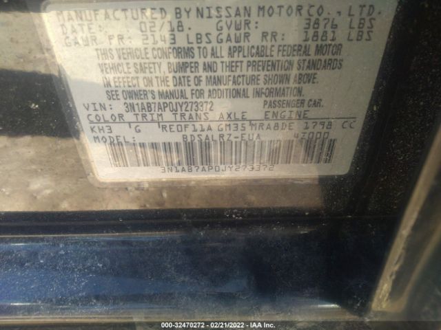 Photo 8 VIN: 3N1AB7AP0JY273372 - NISSAN SENTRA 