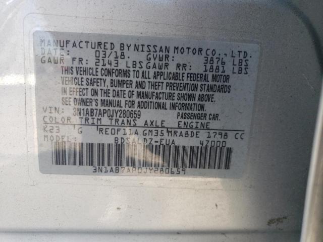 Photo 9 VIN: 3N1AB7AP0JY280659 - NISSAN SENTRA S 