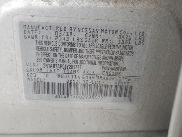 Photo 11 VIN: 3N1AB7AP0JY281777 - NISSAN SENTRA S 