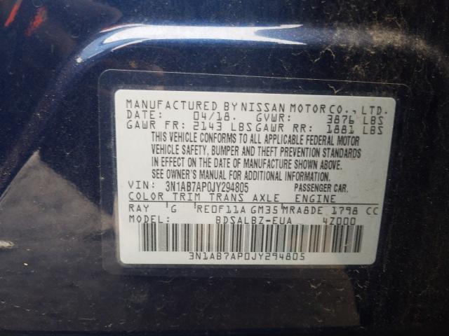 Photo 9 VIN: 3N1AB7AP0JY294805 - NISSAN SENTRA 