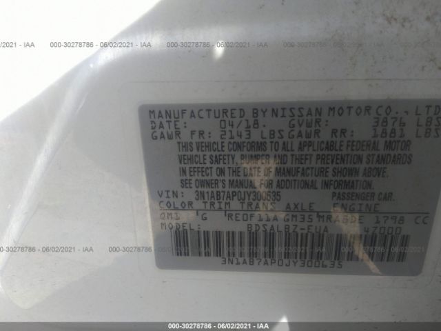 Photo 8 VIN: 3N1AB7AP0JY300635 - NISSAN SENTRA 