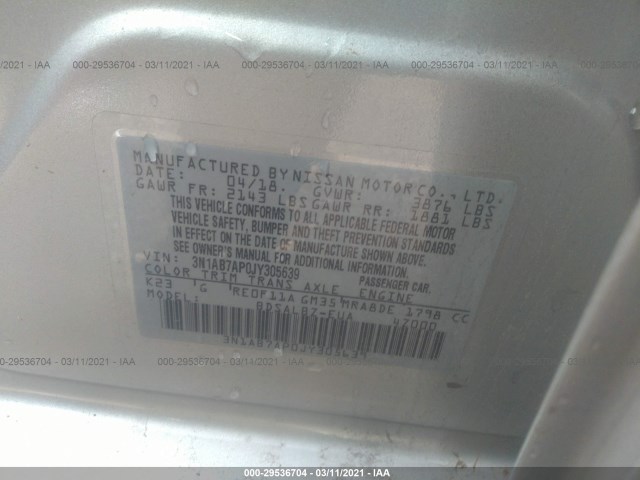 Photo 8 VIN: 3N1AB7AP0JY305639 - NISSAN SENTRA 