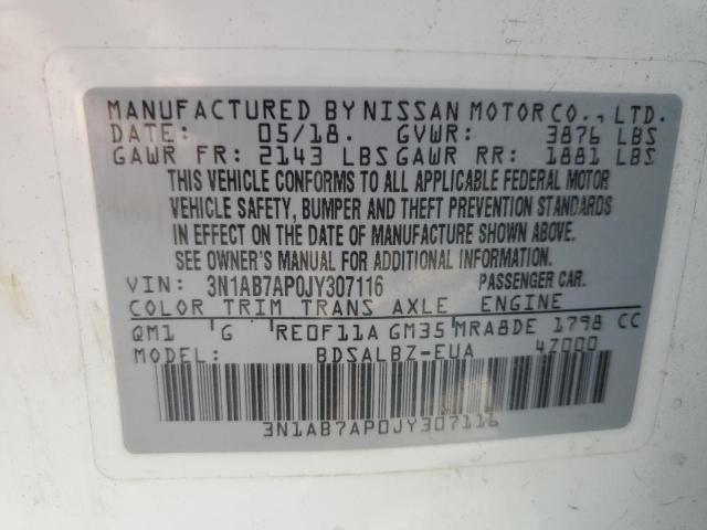 Photo 12 VIN: 3N1AB7AP0JY307116 - NISSAN SENTRA S 