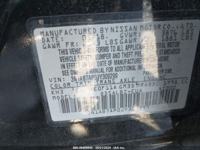 Photo 8 VIN: 3N1AB7AP0JY309299 - NISSAN SENTRA 