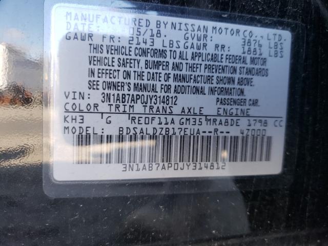 Photo 9 VIN: 3N1AB7AP0JY314812 - NISSAN SENTRA S 