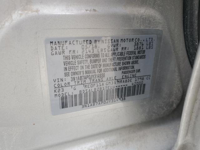 Photo 12 VIN: 3N1AB7AP0JY314938 - NISSAN SENTRA S 