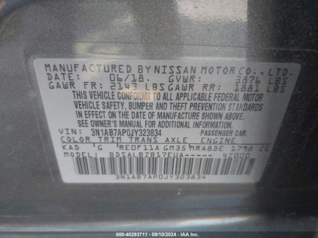 Photo 8 VIN: 3N1AB7AP0JY323834 - NISSAN SENTRA 