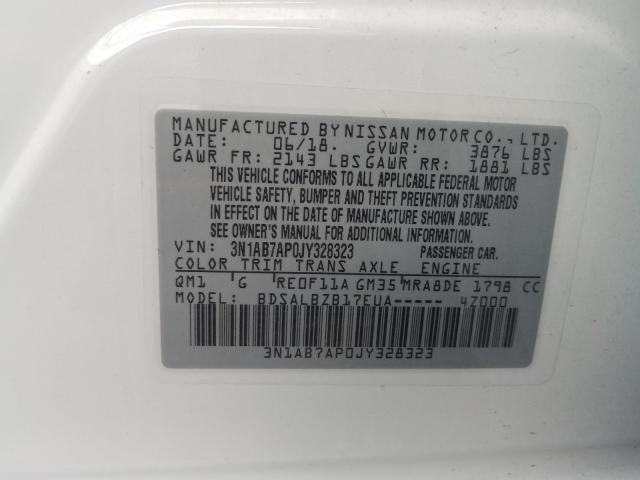 Photo 9 VIN: 3N1AB7AP0JY328323 - NISSAN SENTRA S 