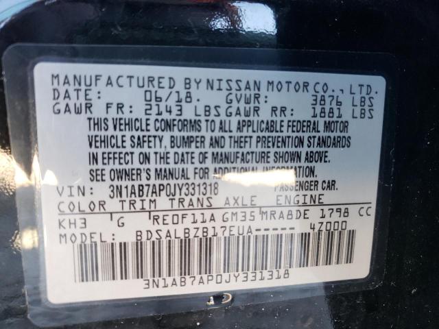 Photo 9 VIN: 3N1AB7AP0JY331318 - NISSAN SENTRA S 