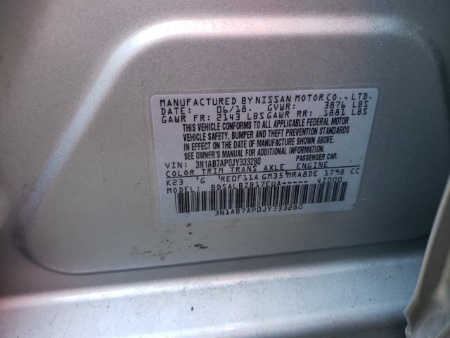 Photo 9 VIN: 3N1AB7AP0JY333280 - NISSAN SENTRA S 