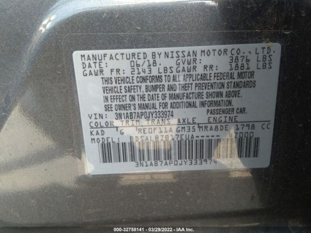 Photo 8 VIN: 3N1AB7AP0JY333974 - NISSAN SENTRA 