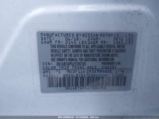 Photo 8 VIN: 3N1AB7AP0JY336745 - NISSAN SENTRA 